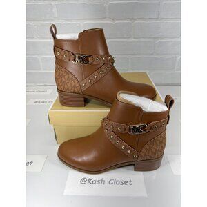 Michael Kors boots kincaid ankle boot leather studded logo boot luggage Size 7.5